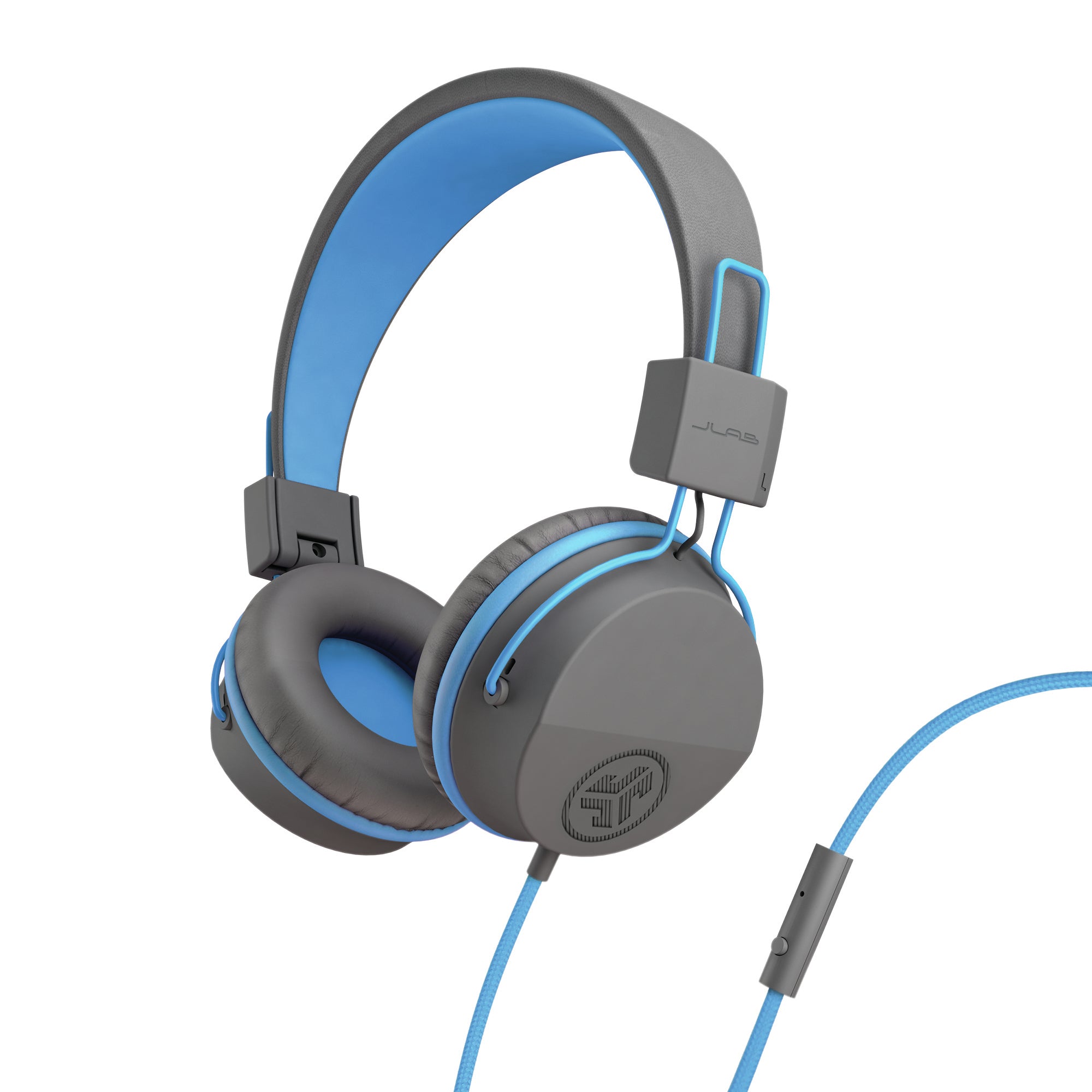 JLab JBuddies Studio Kinderkopfhörer – Over-Ear, Stereo, Kabelgebunden, 3,5 mm Klinke, Blau/Graphit