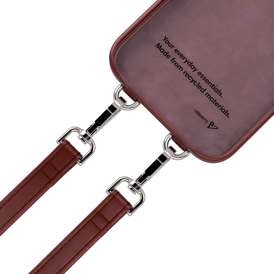 Urbany's Necklace-Hülle – für Apple iPhone 17 – Weinrot – mit Kartenfach, mit Kordel