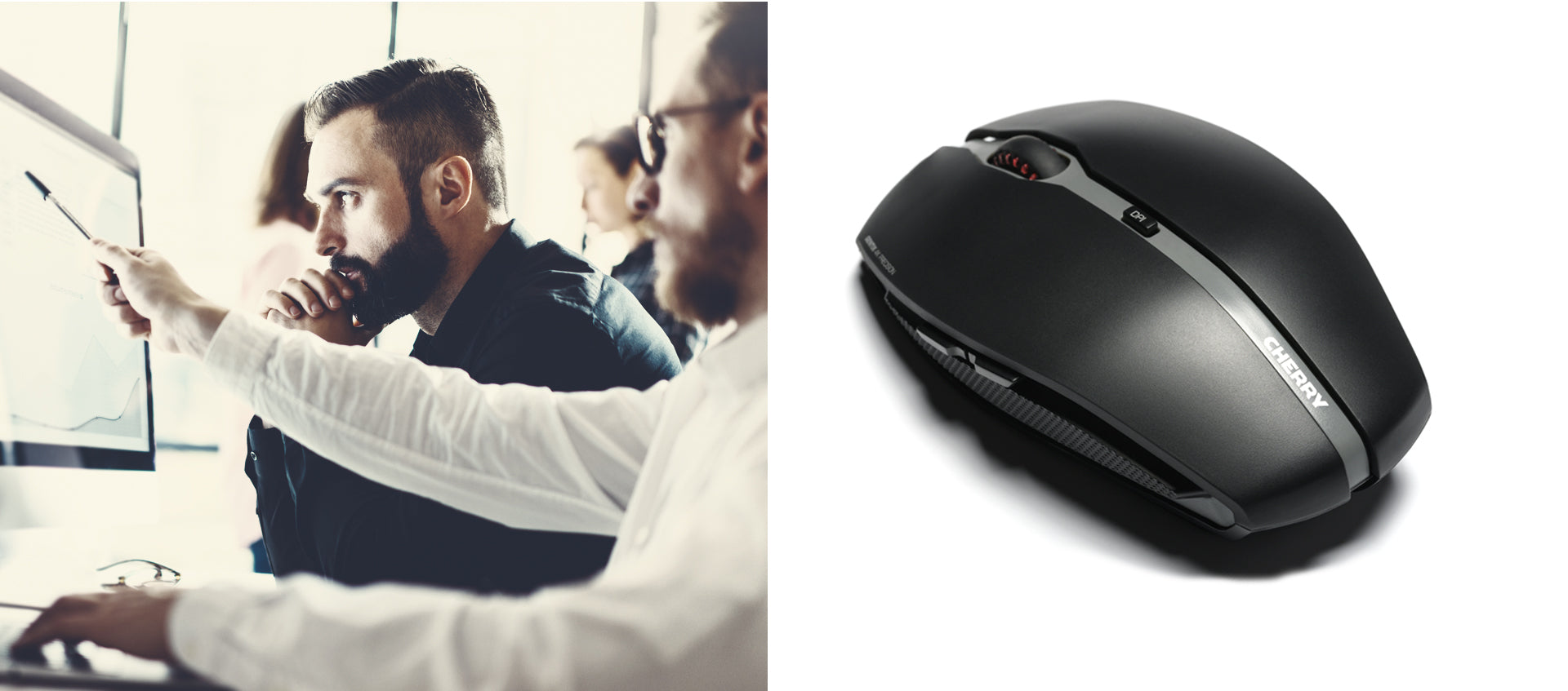 CHERRY GENTIX 4K Maus – kabelgebunden, 6 Tasten, beidhändig, programmierbare Tasten, umschaltbare DPI, schwarz
