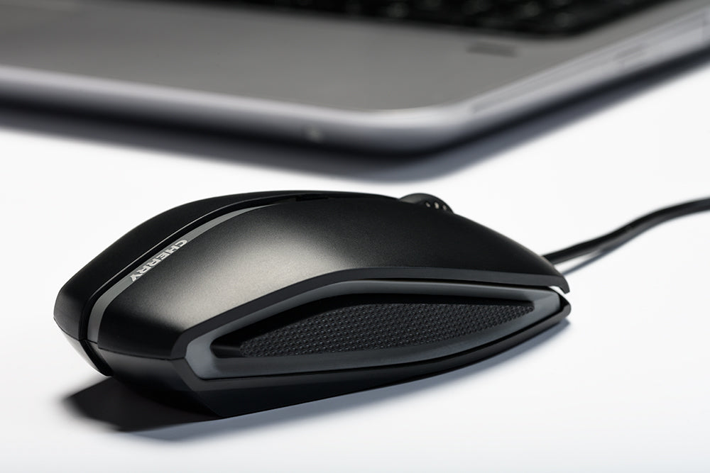 CHERRY GENTIX 4K Maus – kabelgebunden, 6 Tasten, beidhändig, programmierbare Tasten, umschaltbare DPI, schwarz