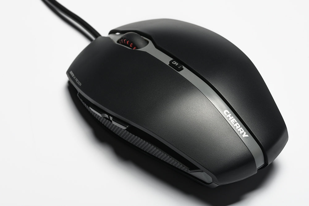CHERRY GENTIX 4K Maus – kabelgebunden, 6 Tasten, beidhändig, programmierbare Tasten, umschaltbare DPI, schwarz