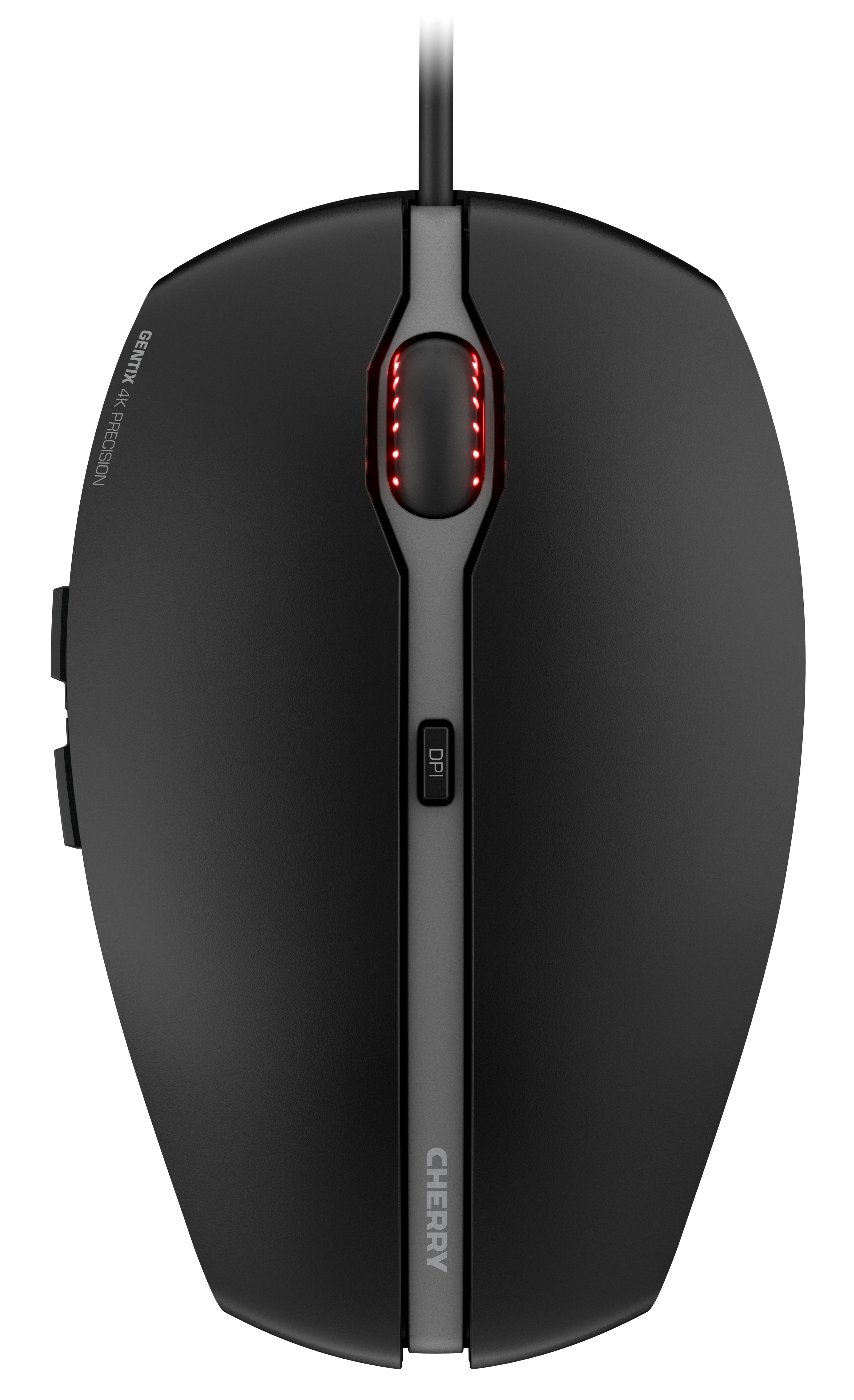CHERRY GENTIX 4K Maus – kabelgebunden, 6 Tasten, beidhändig, programmierbare Tasten, umschaltbare DPI, schwarz