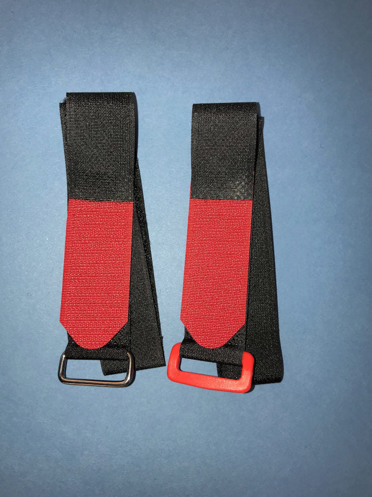 FASTECH Schlaufenband 900 × 25 mm, mit Schnalle, Schwarz/Rot, 2 Stk.