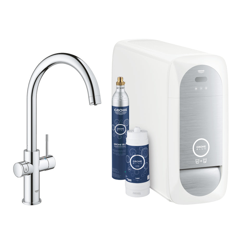GROHE Einhebelmischer Blue Home C, Messing, 180 W, Chrom