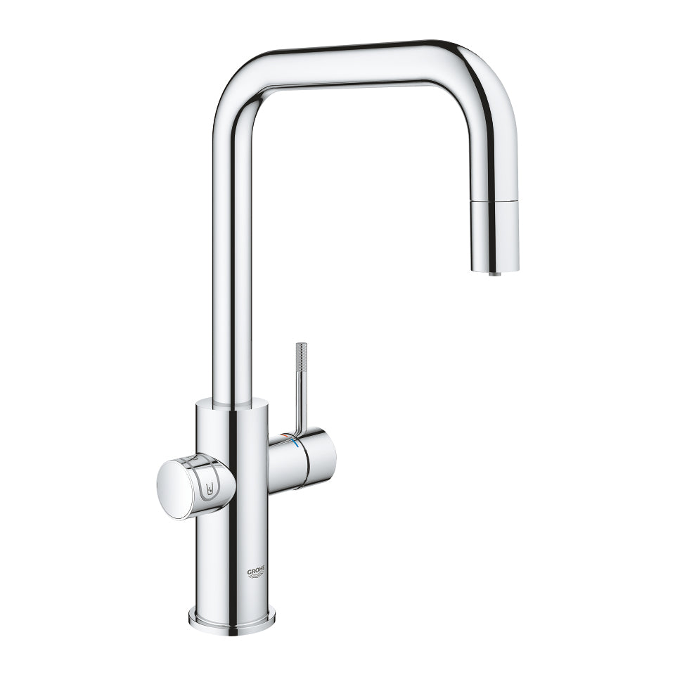 GROHE Einhebelmischer Blue Home – Messing, 180 W, Chrom, Schwenkbar (360°)