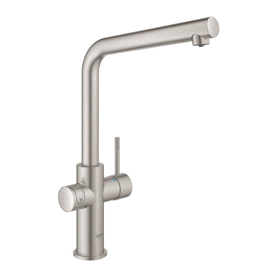 GROHE L-Auslauf Blue Home – Chrom, Wasserfilter (entnehmbar), Rotierender Ausguss (150°), Fernbedienung