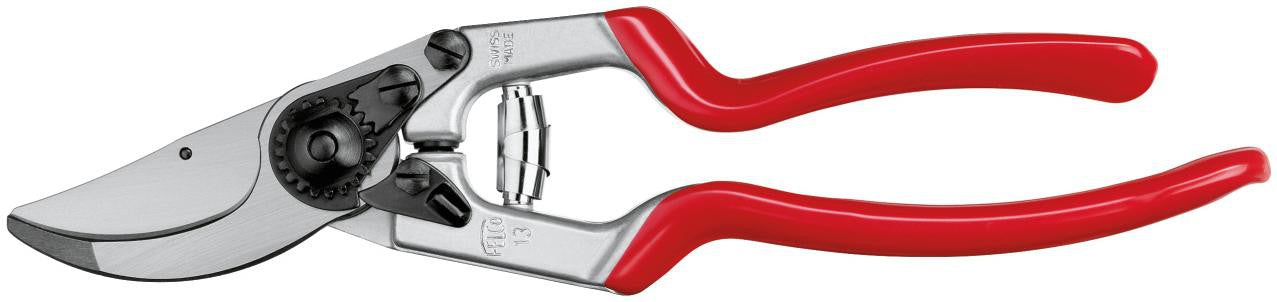 Felco 13 – Gartenschere Schnittbreite 30 mm, Aluminiumgriff, Amboss, Rot