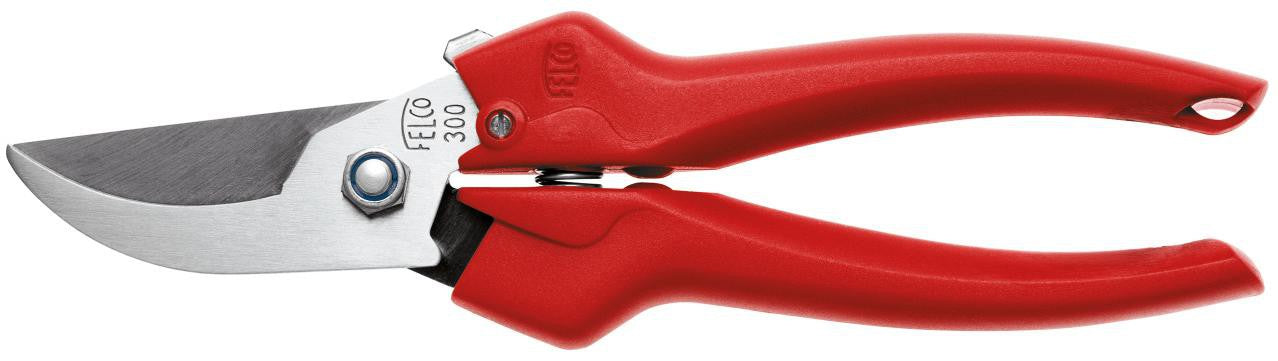 Felco 300 – Gartenschere Klingenlänge 190 mm, Aluminiumgriff, Amboss, Rot, 1 Stk.