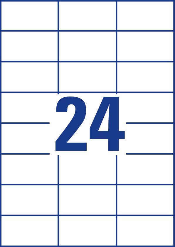 AVERY Zweckform Haftetiketten – rechteckig 70 × 37 mm, permanent, weiss, A4, 10 Blatt (240 Stk.)