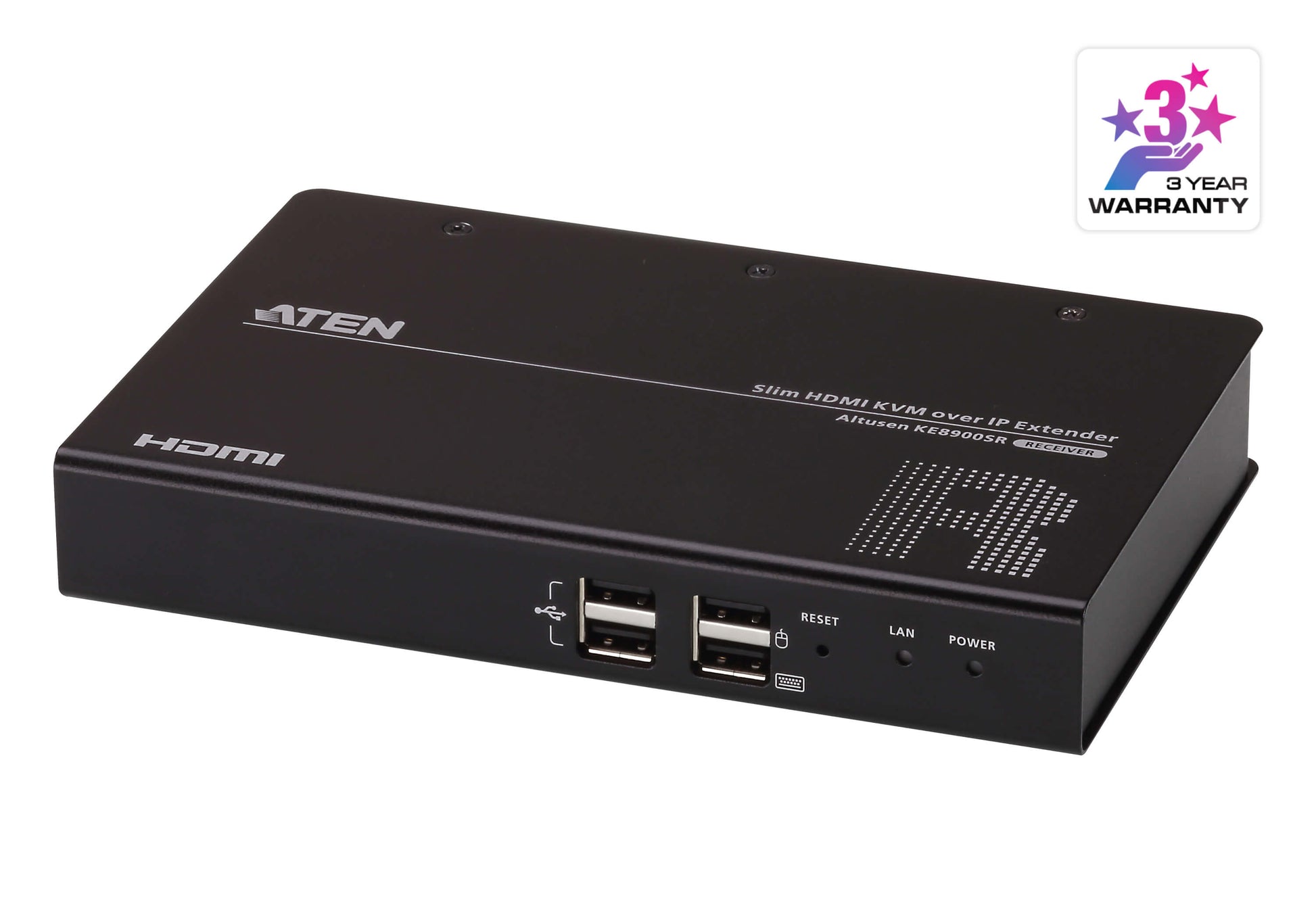 ATEN Slim HDMI Einzeldisplay – KVM Extender RX HDMI – 1920 × 1200, USB 2.0 Hub