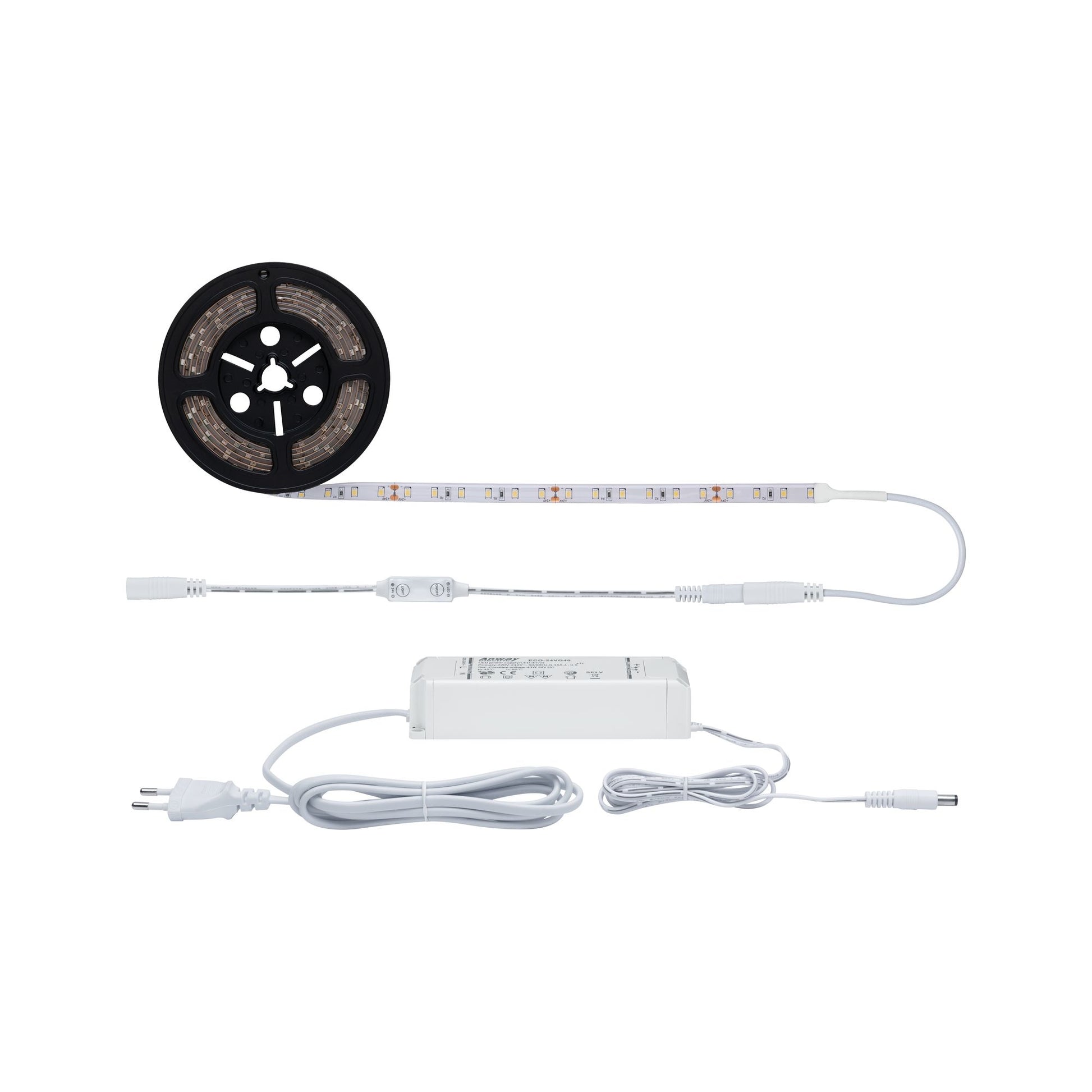 Paulmann LED-Strip – 3 m, 3300 lm, 33 W, 3000 K, dimmbar, weiss, inkl. Netzteil