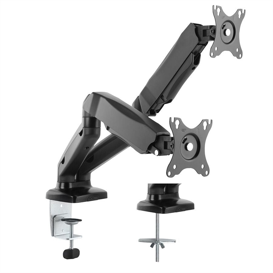 VALUE 17.99.1163 – Monitorarm Tischhalterung – Klemme/Durchführung – VESA 75×75/100×100 mm – Schwarz