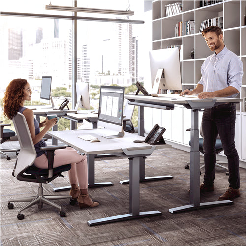 Fellowes Levado – Stehtisch – 64–126 cm – Silber – Höhenverstellbar