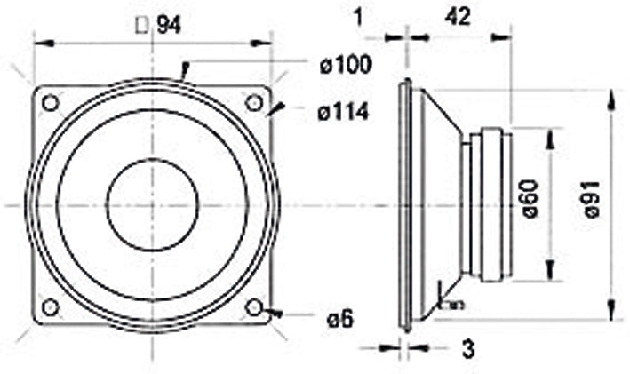 Visaton VS-M10/8 – Mitteltöner – 8 Ω, 80 W, 4,0", Schwarz