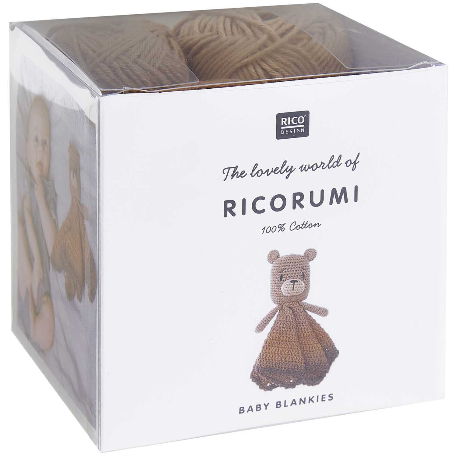 Rico Design Häkelset – Teddy – Baumwolle, Braun – 8-teilig