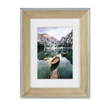 Hama Bilderrahmen Sierra, Kunststoff, Natur, 19 × 24 cm, mit Aufsteller und Aufhänger – eco:plus