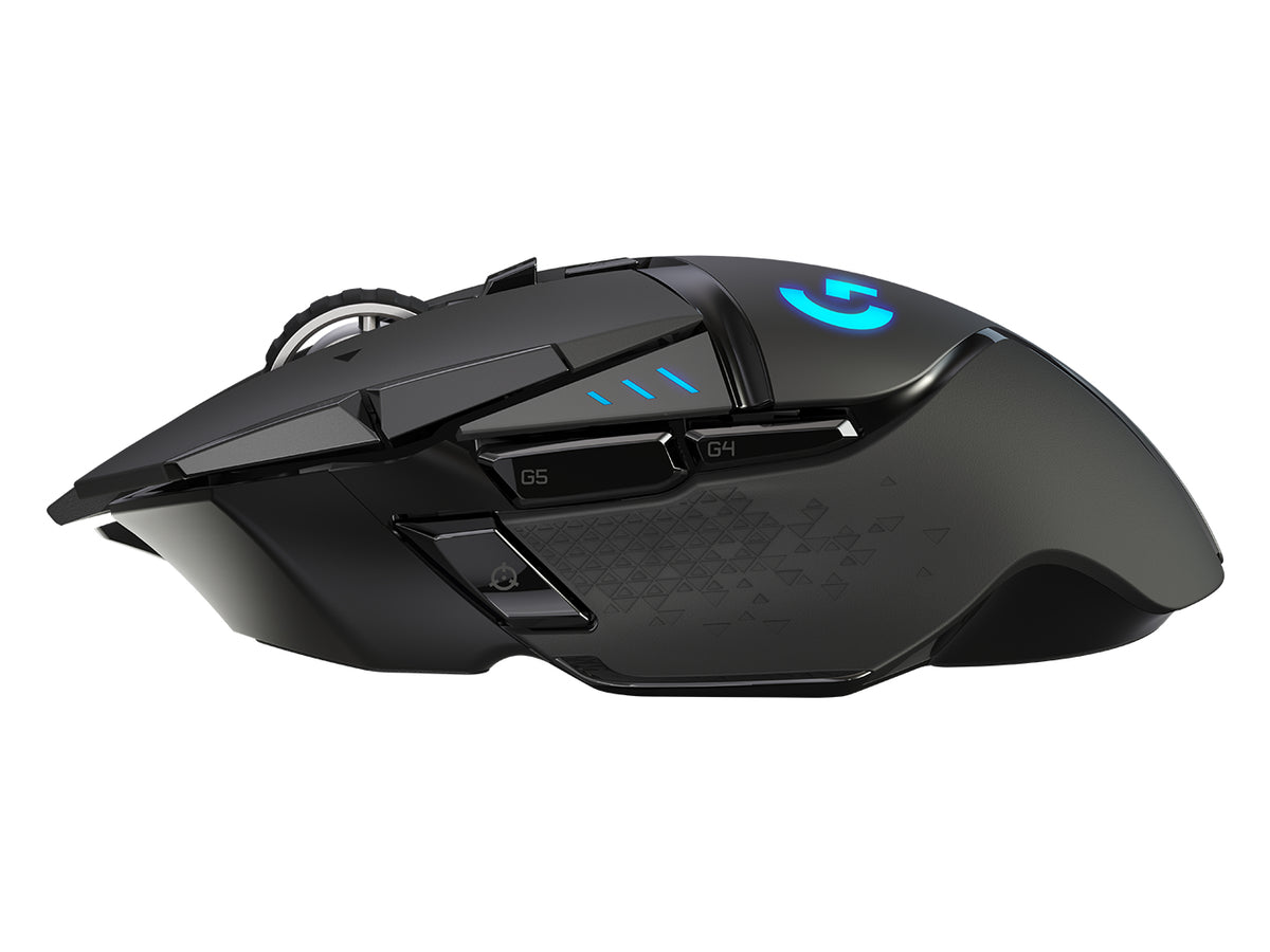 Logitech G G502 LIGHTSPEED – Gaming-Maus – Kabellos (2,4 GHz), 25600 DPI, Rechts, Schwarz