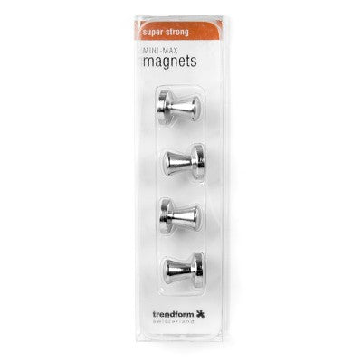 Trendform Tafelmagnete – Ø 14 mm – 4 Stk. – silber