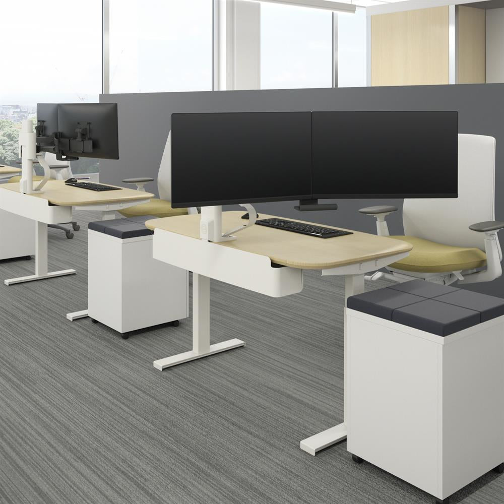 Ergotron TRACE – Monitorarm, Dual, Tischklemme, Weiss