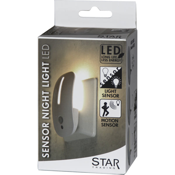 Star Trading Nachtlicht 357-15 – 20 lm, 0,9 W, 2700 K, weiss, Bewegungs- und Dämmerungssensor