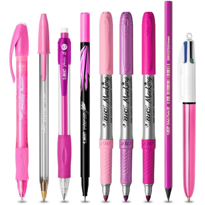 BIC Schlamperetui, gefüllt (9-teilig), pink