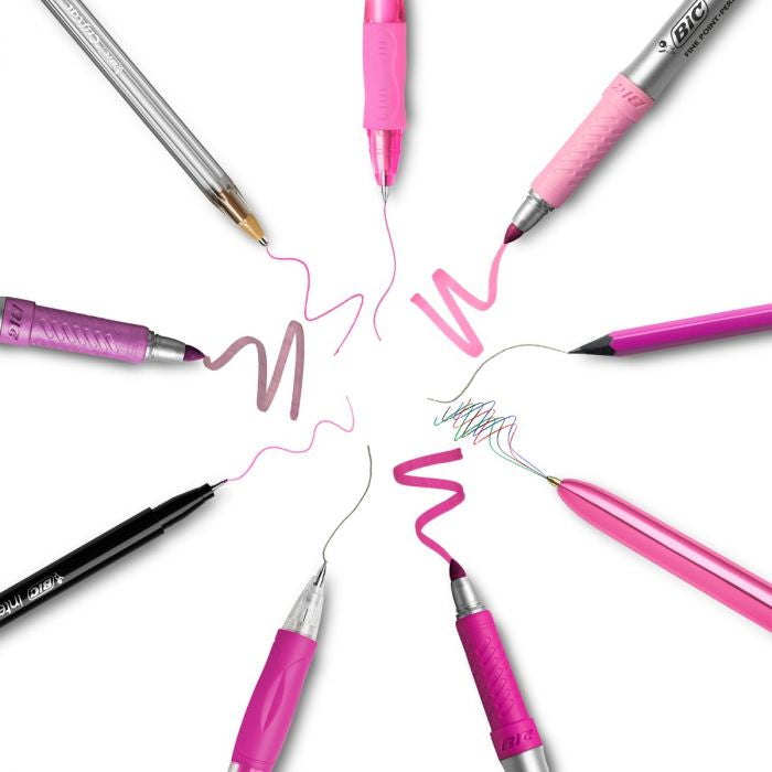 BIC Schlamperetui, gefüllt (9-teilig), pink