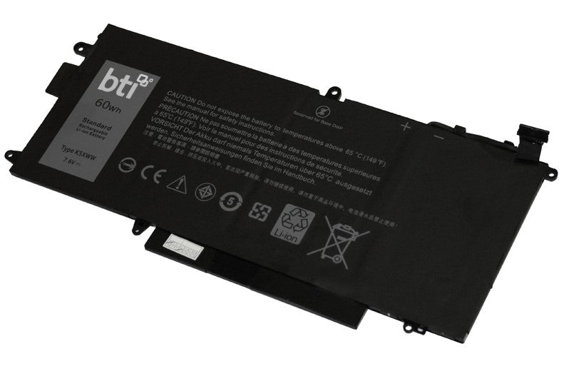 BTI Notebook-Akku – für Dell – 60 Wh, 7,6 V (4 Zellen) – Schwarz
