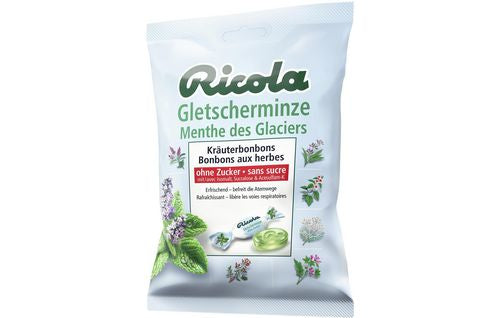 Ricola Kräuterbonbons – Gletscherminze, zuckerfrei, vegan – 125 g