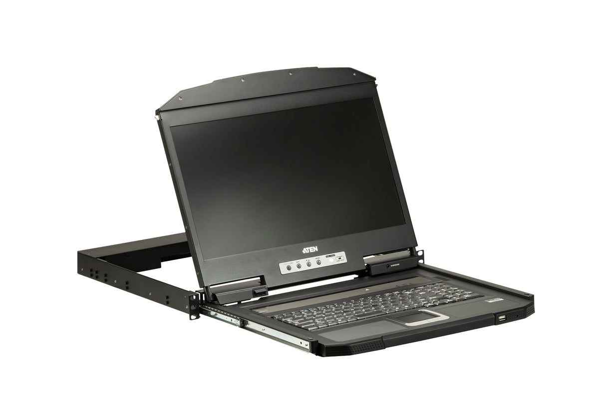 ATEN CL3700NW – 18,5" Rack-LCD-Konsole – 1920 × 1080/60 Hz, 1-Port KVM, DE-Layout – 1U