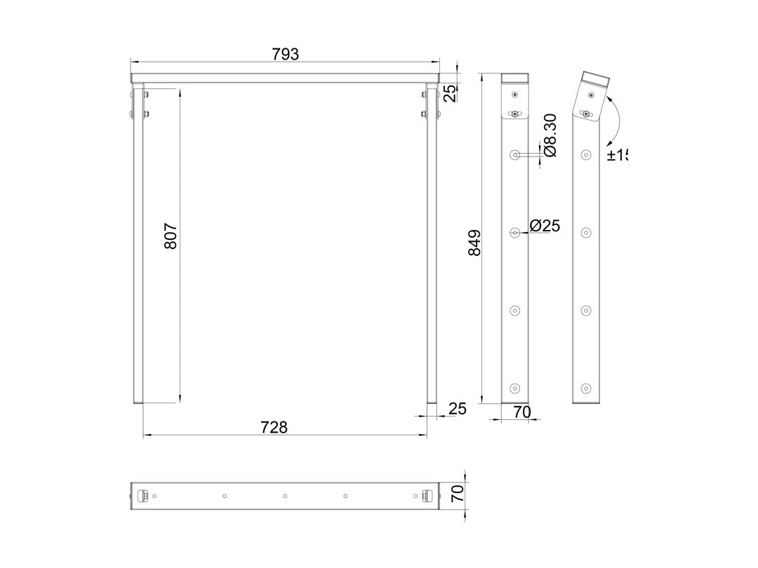Multibrackets Ceiling Mount Pro OM55N-D – Monitorhalterung, Decke, bis 55", 80 kg, für Samsung OM55N-D