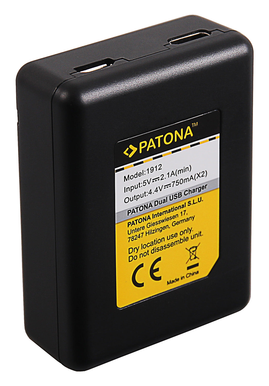 PATONA 1912 Akkulader – für Insta360 One X – 2-fach, USB, 0,75 A
