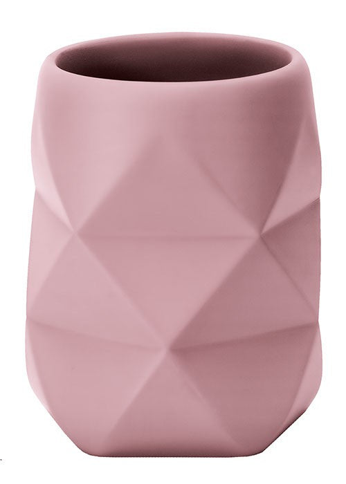 Kleine Wolke Zahnbürstenhalter Crackle – 8×10 cm, Polyresin, Rosa
