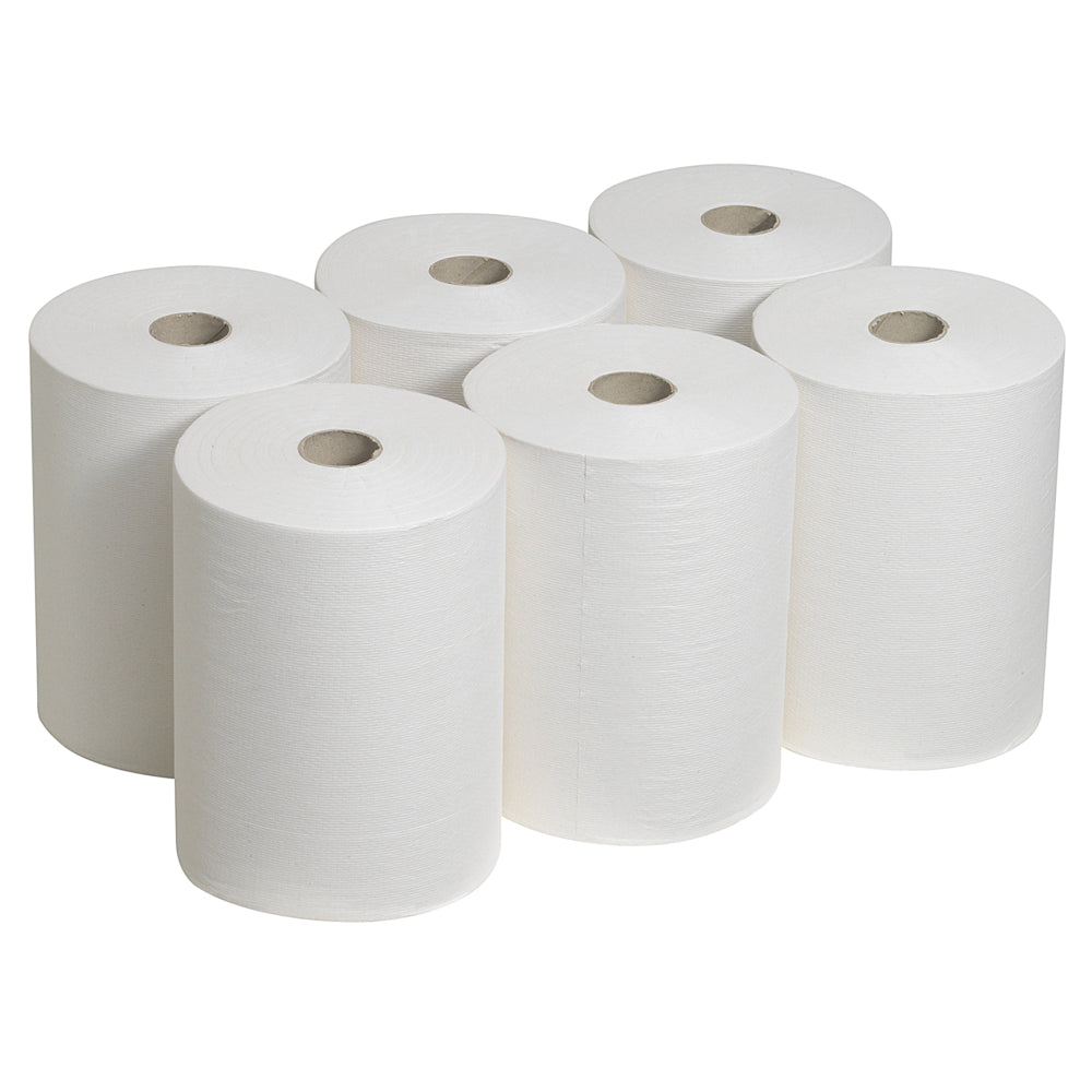 SCOTT Handtuchrolle – 1-lagig, Weiss – 60 mm × 165 m – für Slimroll Spender – Pack 6 Rollen – EU Ecolabel
