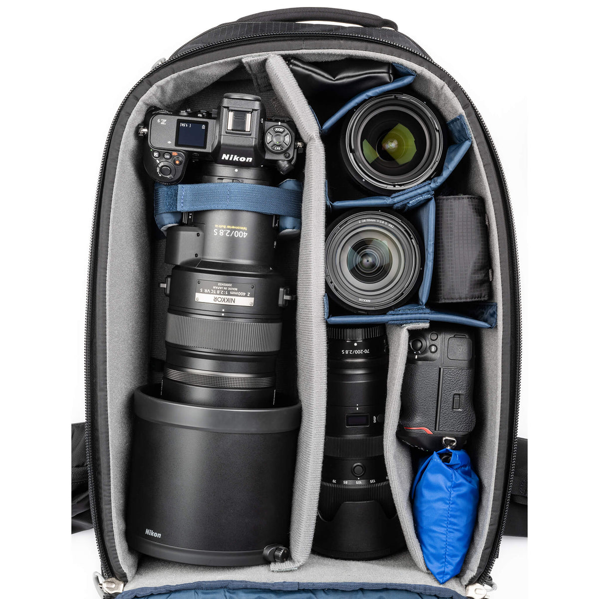 Think Tank FirstLight 46L+ Kamerarucksack – 46 l, 8 Objektive, wasserabweisend – für DSLR, Drohnen – Schwarz