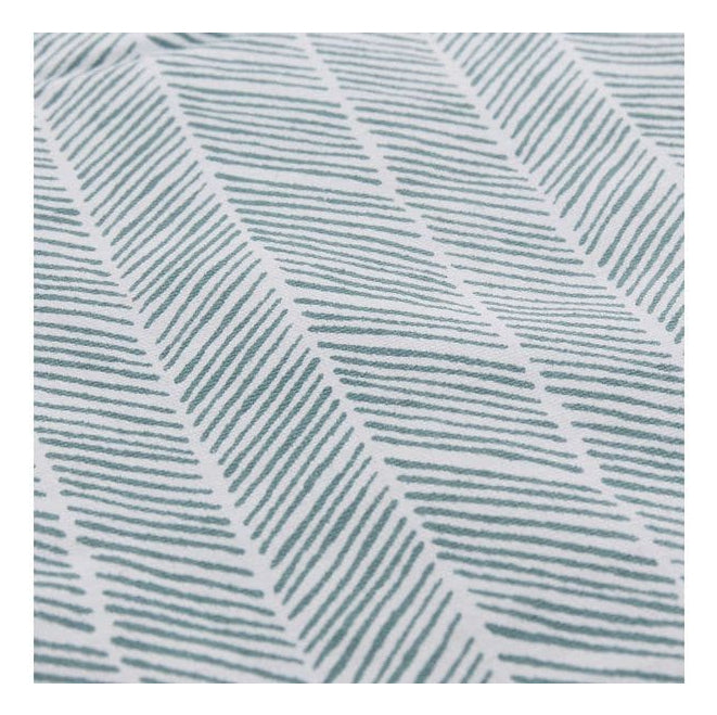 URBANARA Wohndecke – Baumwolle, Polyester, Grüngrau/Weiss – 130 × 190 cm