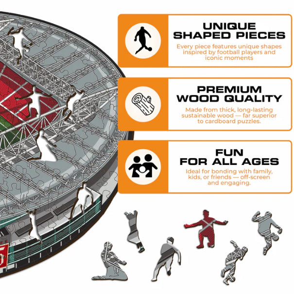 Iconic Puzzles Puzzle Emirates Stadium (Arsenal FC) – 270 Teile – 42 × 30 cm – ab 14 Jahren – Holz – mehrfarbig