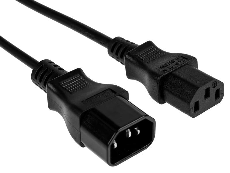 Furber. Netzkabel – IEC C14 zu IEC C13, 3 m, 2,5 A, schwarz
