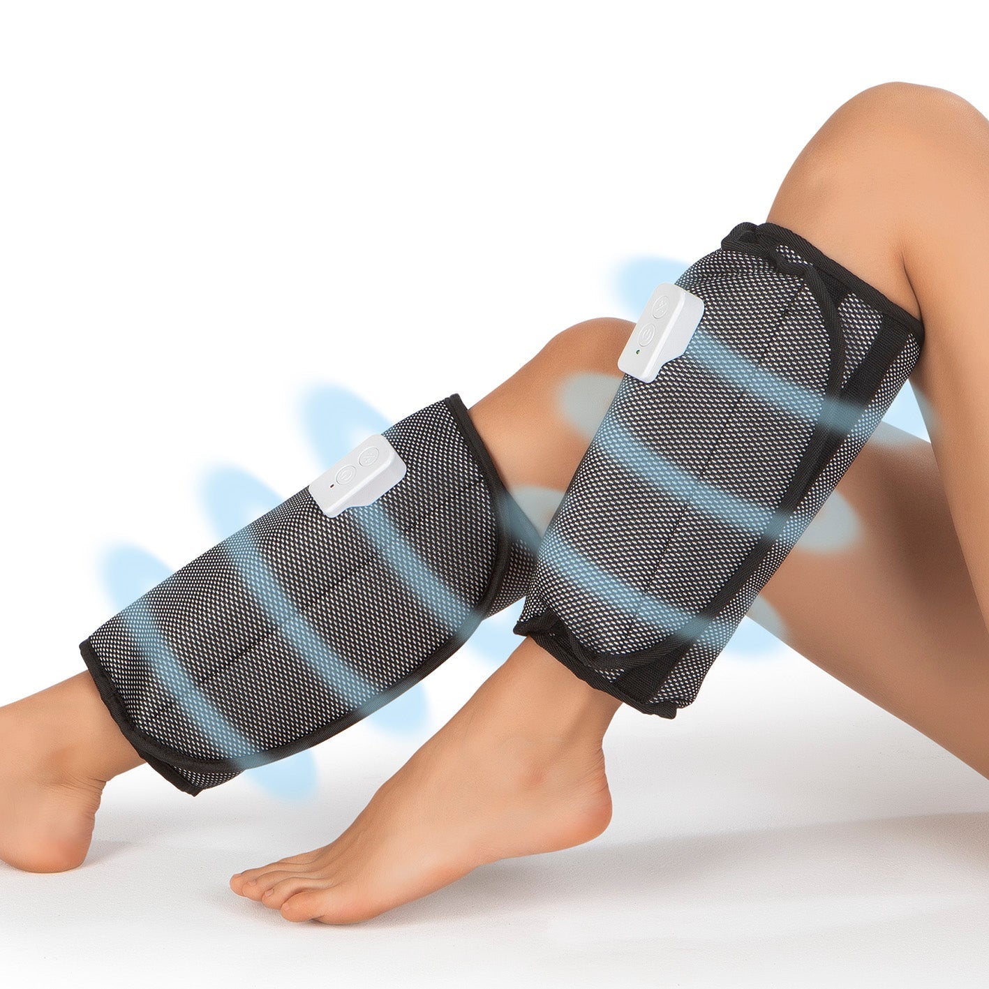 MAXXMEE Venen-Massagegerät – 2-teilig, schwarz, akkubetrieben, Kompressionsmassage, 2 Programme