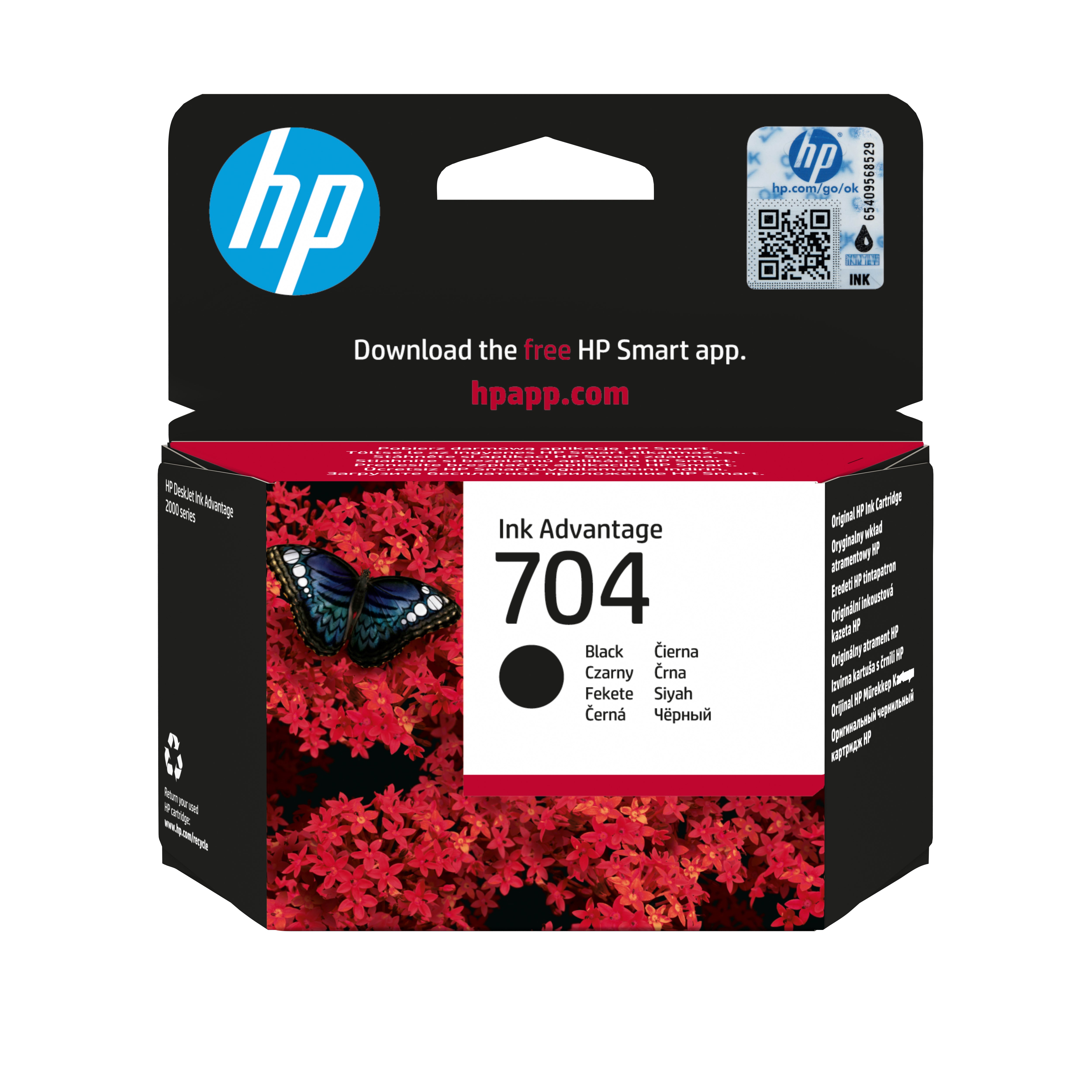 HP 704 Schwarz Tintenpatrone (Original) – 480 Seiten – für 704