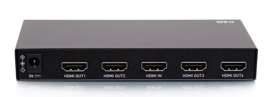 C2G HDMI Splitter, 1× HDMI In / 4× HDMI Out, 4K@60 Hz, HDR, HDCP 2.2, Schwarz