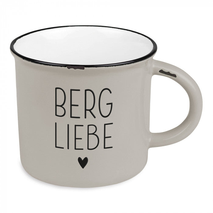 Grafik-werkstatt Becher Vintage – 400 ml, Keramik, Grau, spülmaschinenfest, mikrowellengeeignet
