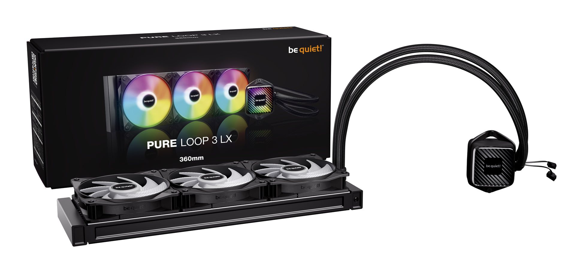 be quiet! be quiet Pure Loop 3 LX 360 mm All-in-One-Flüssigkeitskühler – 3×120 mm Lüfter, RGB – Schwarz
