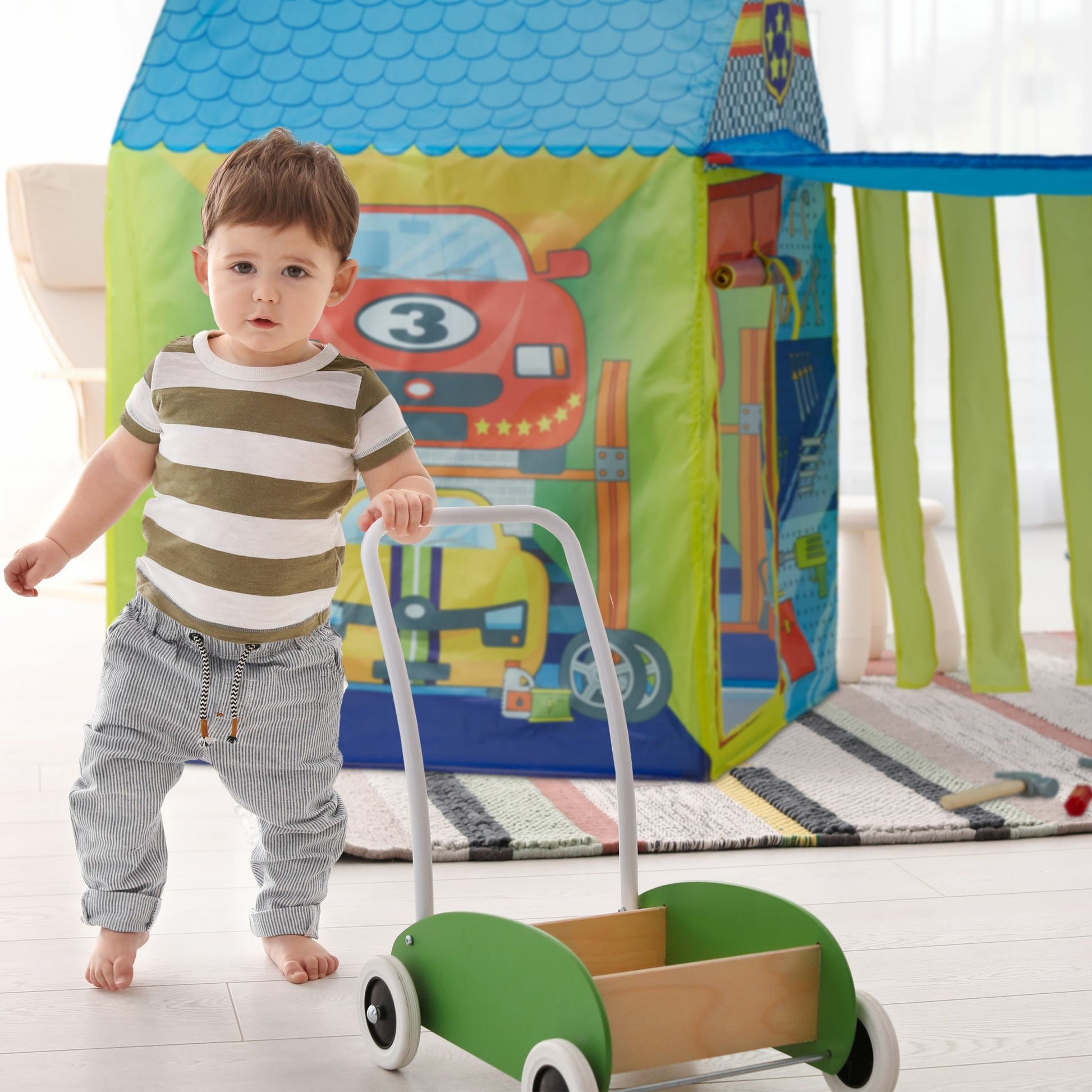 Relaxdays Spielzelt Autowerkstatt – 71,0 × 71,0 × 108,0 cm – 1 Stück – ab 3 J. – mehrfarbig