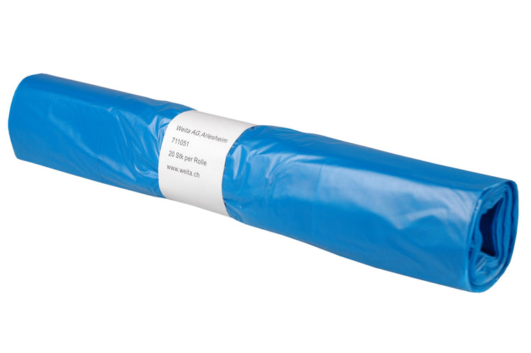 WeitaClean Mehrzweckbeutel – HDPE, blau, 25 µm, 400 × 200 × 120 mm, 1 Rolle à 20 Stk