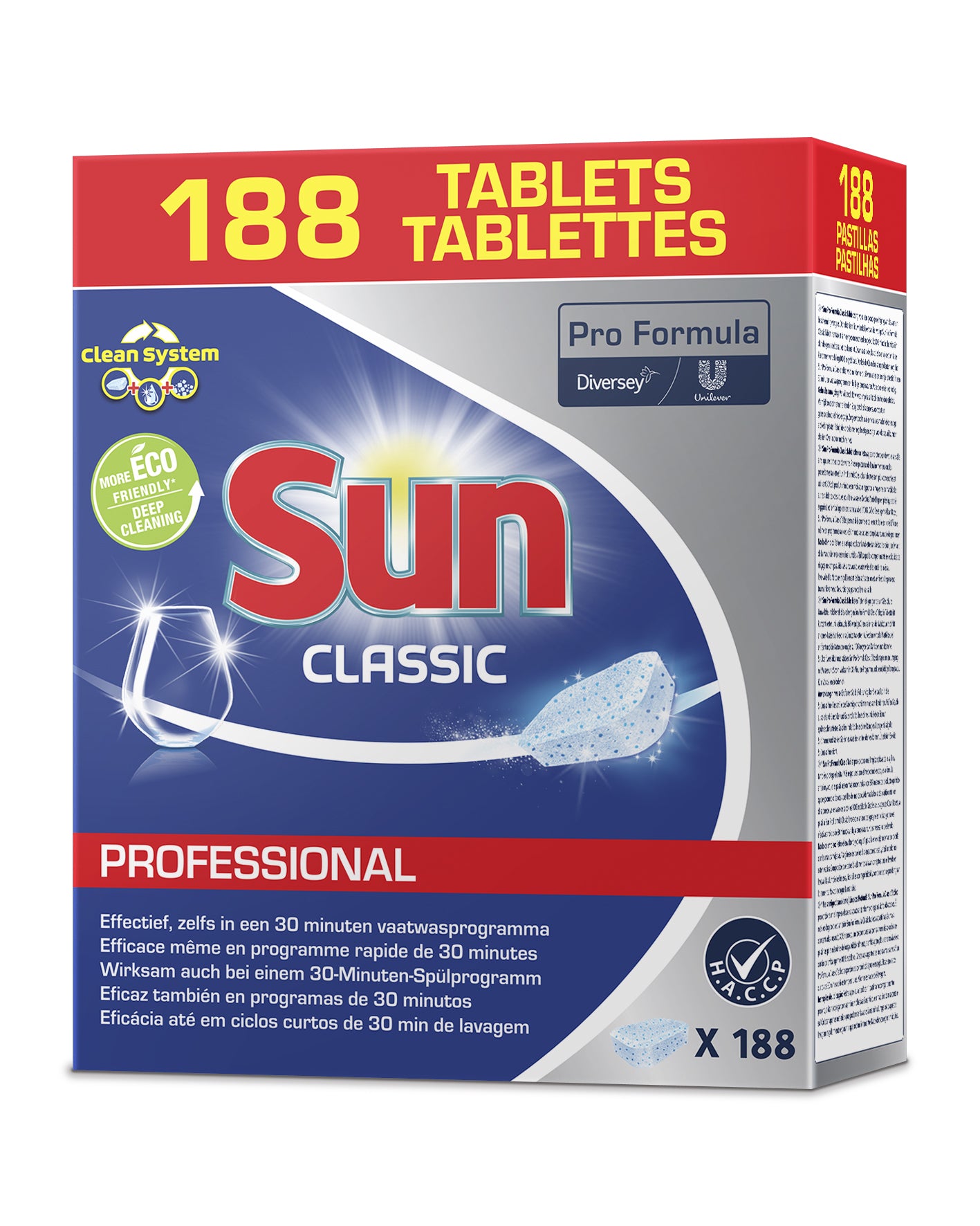 Sun Pro Formula Classic Spülmaschinentabs Professional – für Geschirrspüler – 188 Tabs