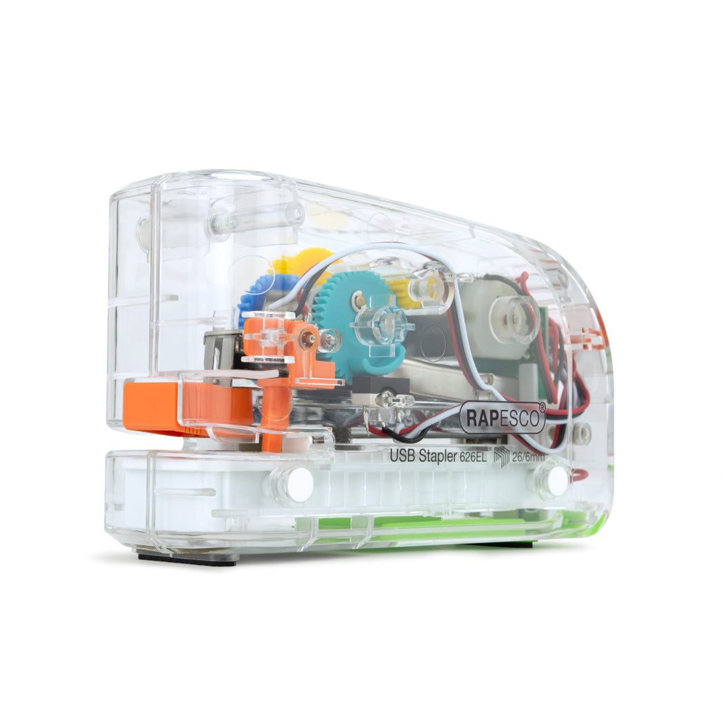 Rapesco 626EL Elektrohefter – 15 Blatt, Akku, Transparent