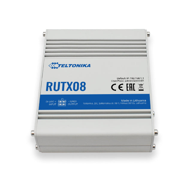 Teltonika RUTX08 – Security-Gateway/Router, 3× 1GbE, PoE, USB 2.0, Grau