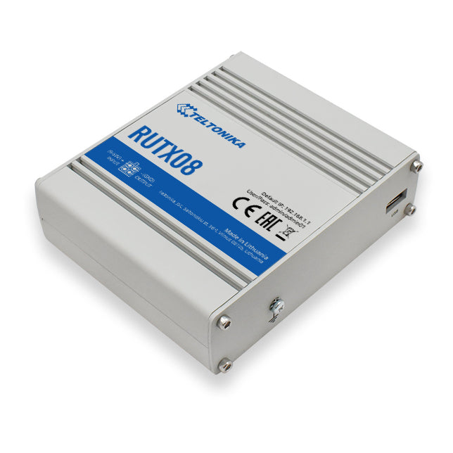 Teltonika RUTX08 – Security-Gateway/Router, 3× 1GbE, PoE, USB 2.0, Grau