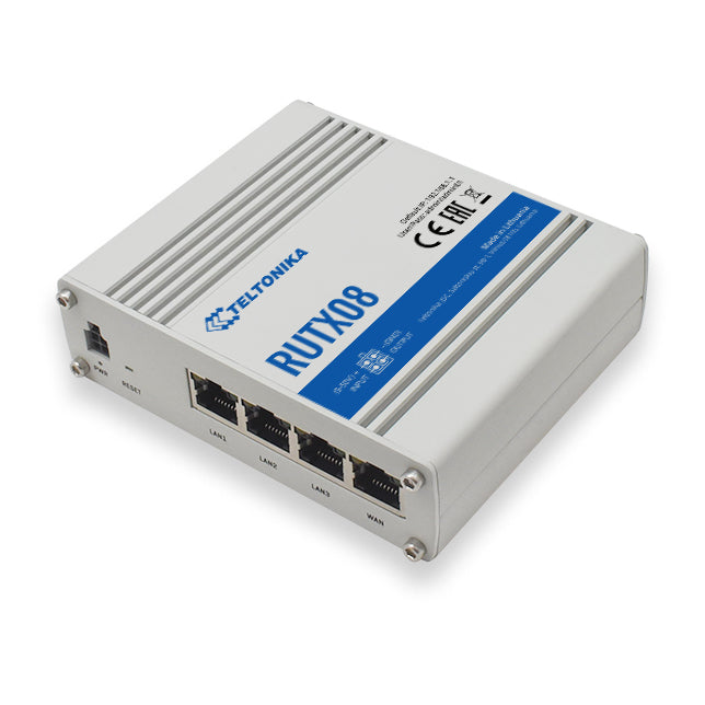 Teltonika RUTX08 – Security-Gateway/Router, 3× 1GbE, PoE, USB 2.0, Grau