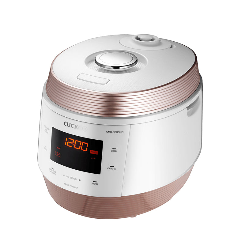Cuckoo Multikocher CMC-QSB501S – 5 l, Reis- & Dampfgaren, 35–125 °C – rosa/weiss